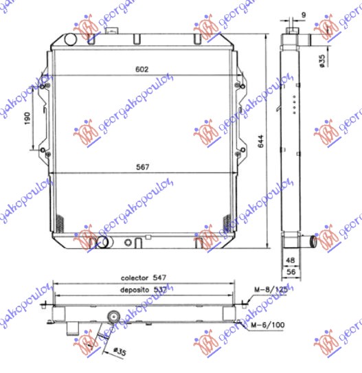 HLADNJAK MOTORA 2.4ccT DIZEL (55x52.5x3.7) 4WD (KOYO)