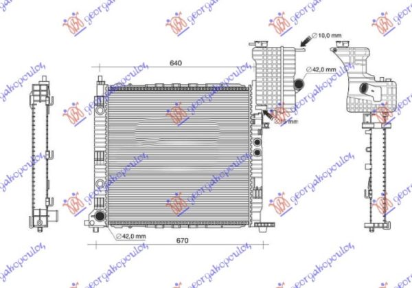 RADIATOR 1999-2003 2.2 CDI DIESEL MANUAL - A/C (570x560) (VALEO)