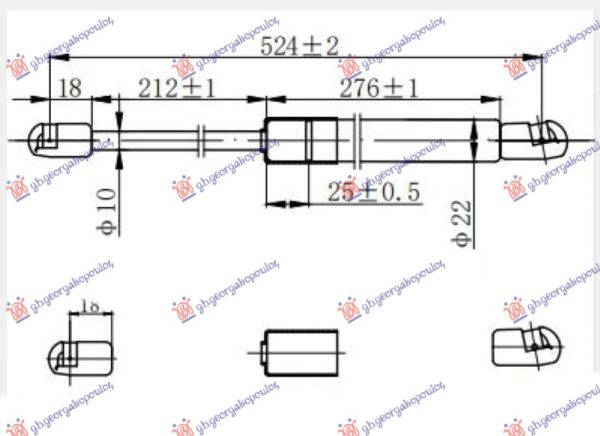 AMORTIZER GEPEK VRATA KARAVAN (522L-540N)