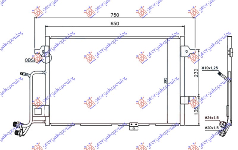 HLADNJAK KLIME 2.5 Tdi DIZEL (590x420x16) 2001-
