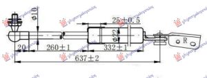 AMORTIZER GEPEK VRATA (637L-315N) DESNO
