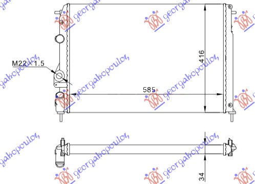 RADIATOR 1.4-1.6-1.8-2.2 MANUAL/AUTOMATIC (585x410) (NRF)