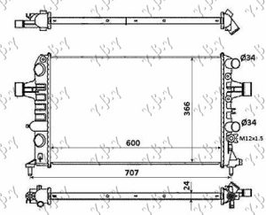 HLADNJAK MOTORA 1.6CC 16V (+AC) (60x37)