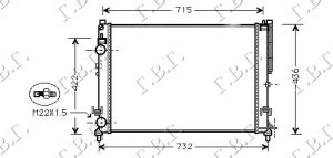 HLADNJAK MOTORA 1.6/2.0 / 1.9 DTI (MAN/AUTO) (+AC) (63.4x45)