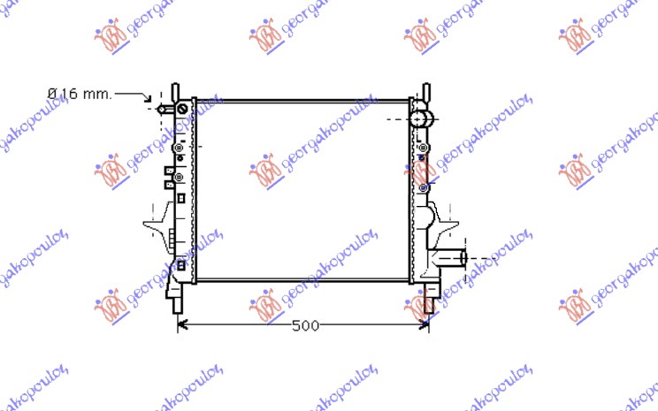 HLADNJAK MOTORA 1.1cc 8V 1.2cc 16V (-AC) (43x37.7) (VALEO)