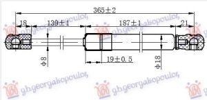 AMORTIZER GEPEK VRATA (CABRIO) (365L-500N)