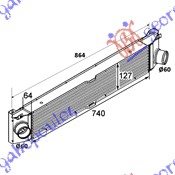 HLADNJAK INTERKULERA 2.2-2.3-3.0 HDI-JTD (740x127x64)
