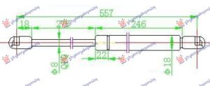 AMORTIZER GEPEK VRATA (COUPE) (558L-530N)