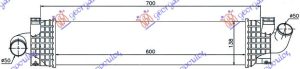 HLADNJAK INTERKULERA 1.6-1.8-2.0 TDCi - 2.5 BENZIN(60x128x50)