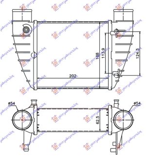 HLADNJAK INTERKULERA 2.0 TFSi BENZIN - 2.0 TDi DIZEL (200x190x63) DESNO