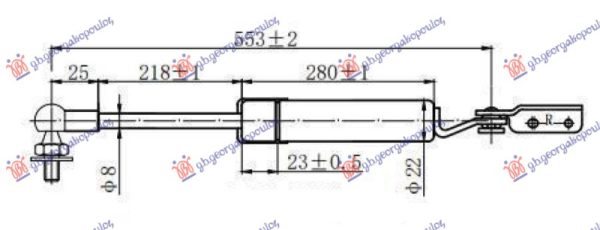 AMORTIZER GEPEK VRATA (553L-410N) DESNO