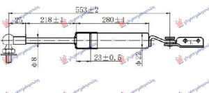 AMORTIZER GEPEK VRATA (553L-410N) LEVO