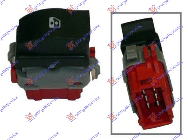 PREKIDAC U PREDNJIM VRATIMA (1 TASTER) (CRVENI KONEKTOR) (6 PIN) DESNO