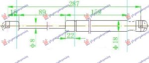 AMORTIZER GEPEK VRATA 4 VRATA (287L-495N)