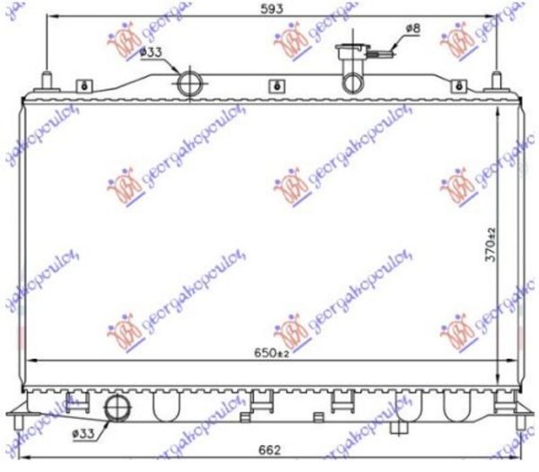 RADIATOR 1.4-1.6 +/- A/C (370x650) (KOYO)