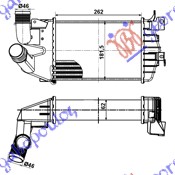 HLADNJAK INTERKULERA 1.3-1.7-1.9 CDTi (262x182x62) 46mm