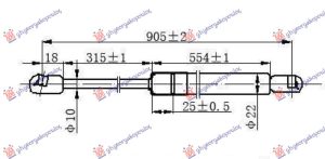 AMORTIZER GEPEK VRATA (905L-730N)