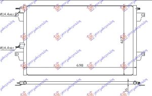HLADNJAK KLIME BENZIN/DIZEL (660x430x16) (-2004) CEV 14.5/14.5mm