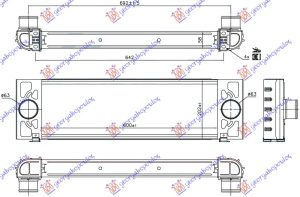 HLADNJAK INTERKULERA 2.2-3.2 TDCI (600x202x58)