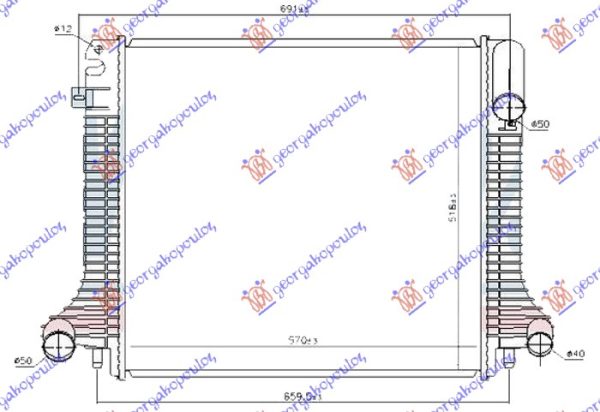RADIATOR DIESEL (570x515) (VALEO)