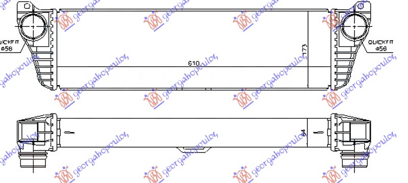 HLADNJAK INTERKULERA 2.0-2.2 CDi (610x170x64) 10-