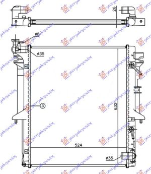 RADIATOR 2.5 T.D AUTOMATIC (525x635x26) (KOYO)
