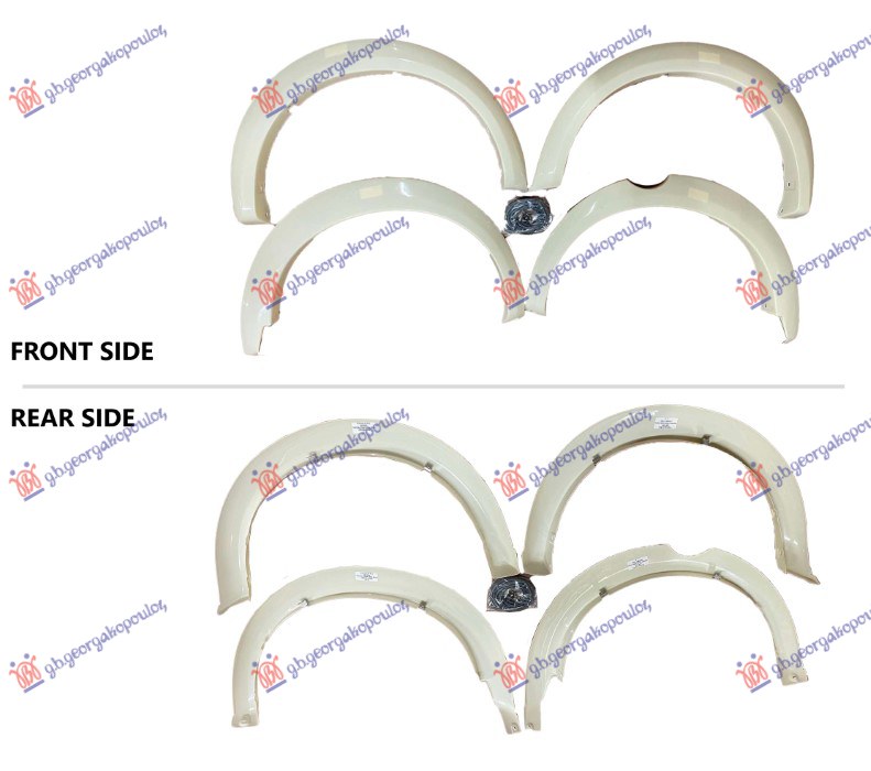 RUB PLASTICNI BLATOBRANA (PREDNJI/ZADNJI SET 4 KOM) (DUPLA KABINA) (TUNING)