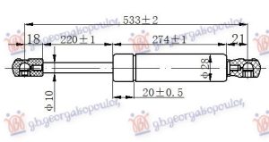 AMORTIZER GEPEK VRATA (533L-750N)