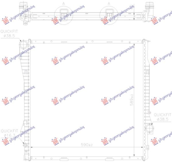 RADIATOR 4.4-4.6-4.8 PETROL/DIESEL AUTOMATIC (590x600x40) (NISSENS)