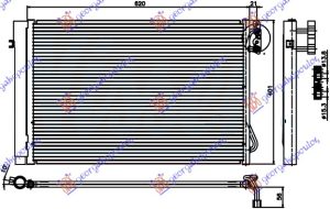 HLADNJAK KLIME 1.6/2.0/2.5/3.0 BENZIN (587x40)
