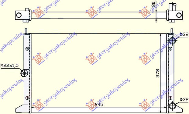 HLADNJAK MOTORA 2.0i 8V 1.9TD (64.5x37.8) -00