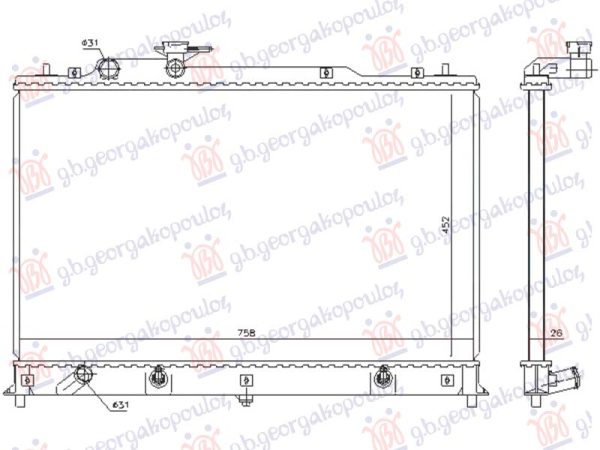 RADIATOR 2.3-2.5 PETROL-2.2 DIESEL CDVi MANUAL/AUTOMATIC (450x740) (VALEO)