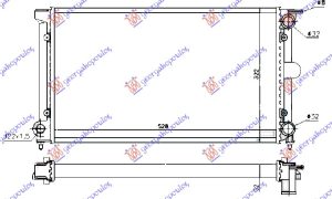 HLADNJAK MOTORA BENZIN/DIZEL (+AC) (52.5x32x3.4) (VALEO)