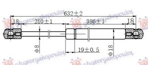 AMORTIZER GEPEK VRATA (632L-600N)
