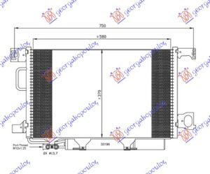 HLADNJAK KLIME BENZIN/DIZEL (590x375) VENTIL 12mm