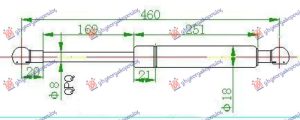 AMORTIZER GEPEK STAKLA (460L-100N)