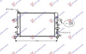 RADIATOR 1.6CC 16V +/- A/C (600x370) (KOYO)