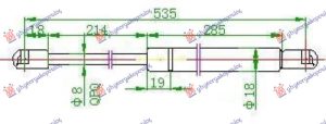 AMORTIZER GEPEK VRATA 3/5 VRATA (537L-430N)