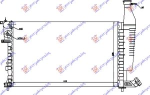 RADIATOR 1.1-1.4-1.6-1.8cc 8V+/- A/C (610x378)WITHOUT SAFETY WIRE) (VALEO)
