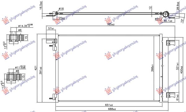 HLADNJAK KLIME 1.6 BENZIN (651x398x12)