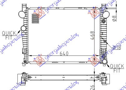 RADIATOR 2.8-3.2 PETROL-3.2 DIESEL AUTOMATIC (640x460) (MAHLE BEHR)