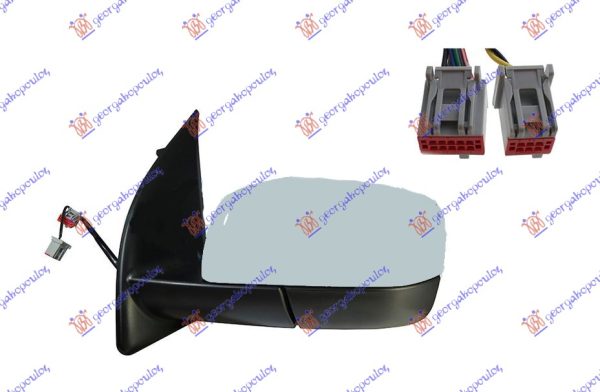 DOOR MIRROR ELECT. HEATED FOLD. PRIMED (WITH MEMORY & FOOT LAMP & SENS) (13 PIN) (A QUALITY) 11- (CONVEX GLASS)