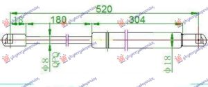 AMORTIZER GEPEK VRATA (L/B) (520L-665N)