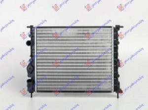 RADIATOR PETROL/DIESEL (430x378) WITH VALVE & BOLT ON COOLING FAN (VALEO)