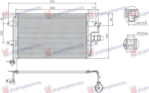 HLADNJAK KLIME 1.9 DIZEL TDI (582x353x20)