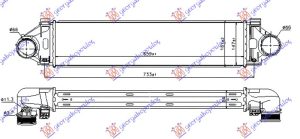 HLADNJAK INTERKULERA 2.0T-3.0T6 BENZIN - 2.0D-2.4D5 DIZEL (660x145x64)