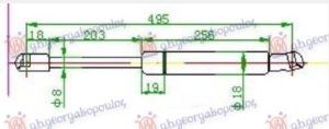AMORTIZER GEPEK VRATA (R56) (495L-370N)