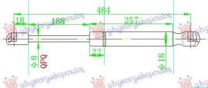 AMORTIZER GEPEK VRATA (484L-475N)