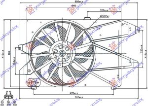 VENTILATOR HLADNJAKA KOMPLET (1.8/2.0 BENZIN) 02-07