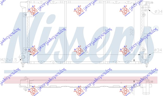 HLADNJAK MOTORA 1.5/1.6/1.8 BENZIN / 1.6 DIZEL (57x32x34)